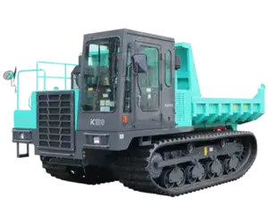 a blue and black crawler carrier