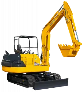 Yellow Kato Mini Excavator